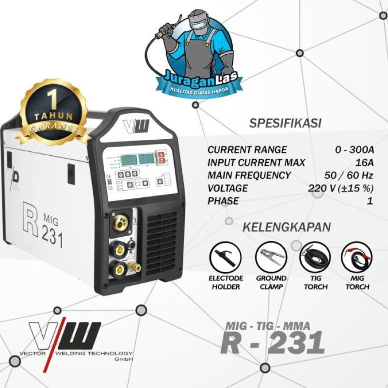 Promo Mesin Las MIG/MAG + TIG + MMA merk Vector tipe R-231 Diskon 23% ...