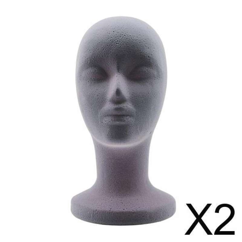 Promo 2x Mannequin Head Display Stand Model and Display Hair for Hats Salon Diskon 23 di Seller