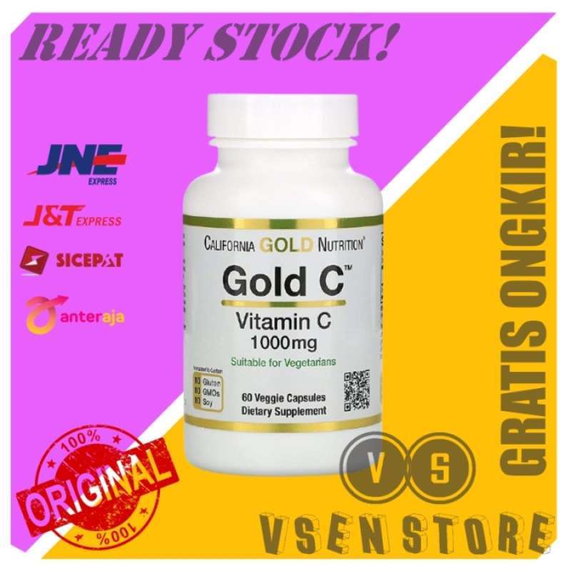 Promo CALIFORNIA GOLD NUTRITION VITAMIN C 1000 MG 60 VEG CAPS GOLD C ...
