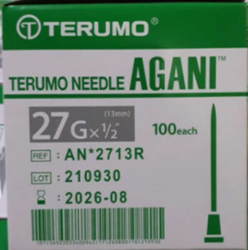 Jual Terumo Agani Needle 27G x 13mm Per Box isi 100 pcs di Seller