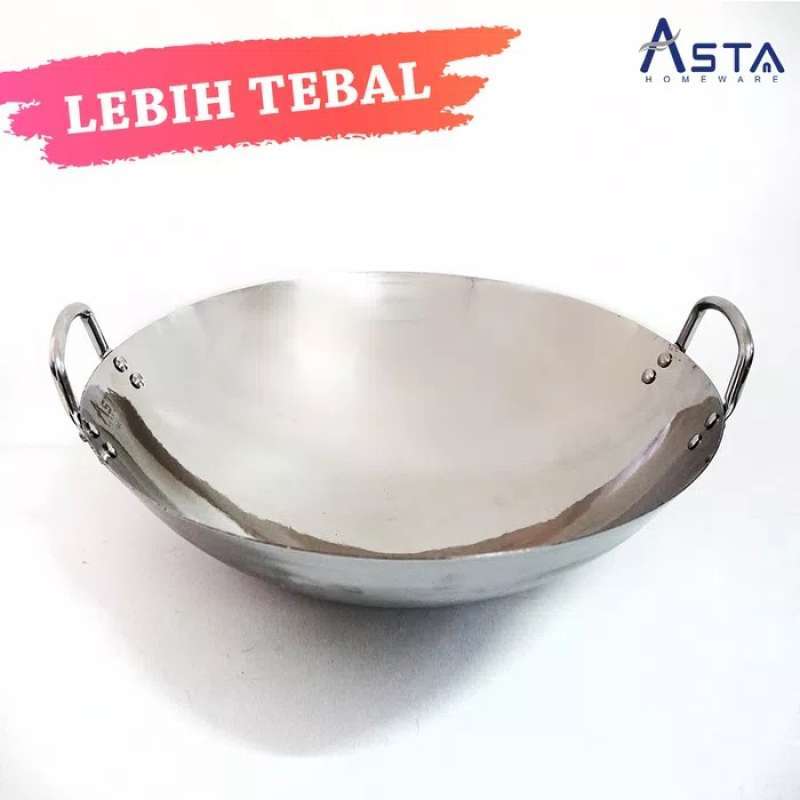 √ Wajan Stainless Steel / Kuali Wajan Penggorengan Anti