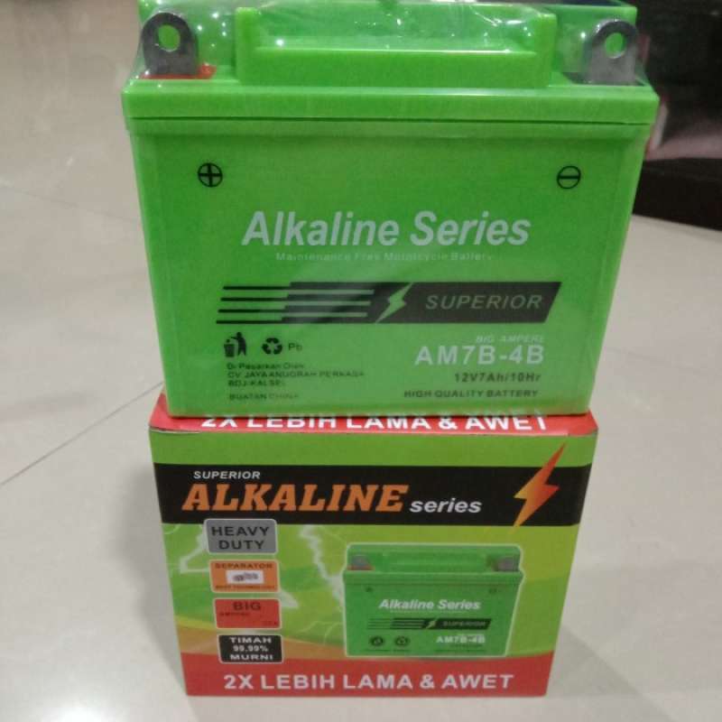 Jual Aki Motor Alkaline Full Kering Am7b-4b 12v 7a Tiger Scorpio Nouvo