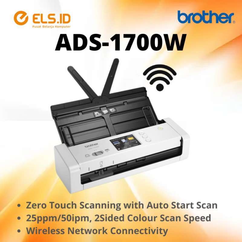 Jual Scanner Brother ADS1700W Wireless 2Sided Documment Scanner di