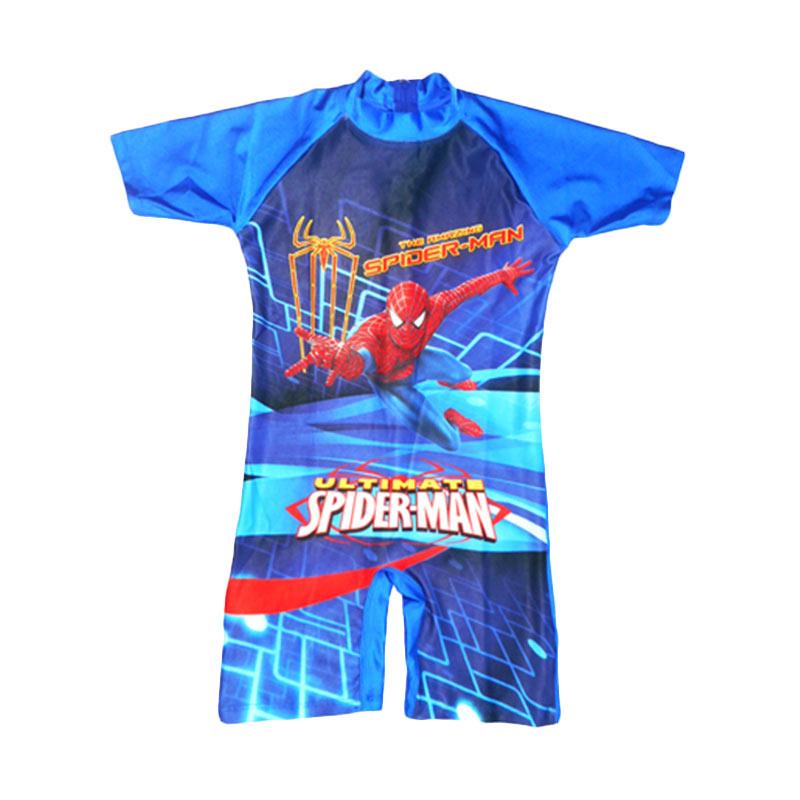 Jual Nice Motif Spiderman Baju Renang ABG  Biru Tua 
