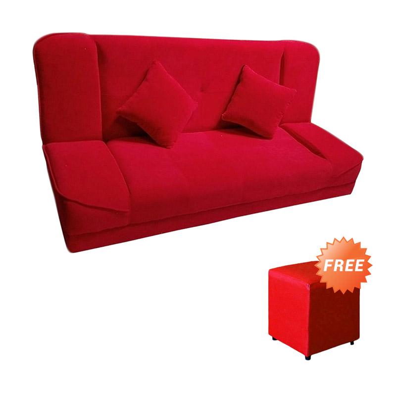 jual fcenter sofa bed tulip merah free puff jual fcenter sofa bed tulip merah free puff