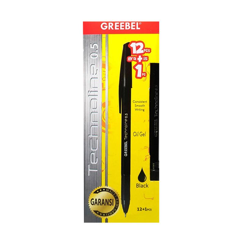 Promo Greebel 0.5 Technoline Pulpen - Hitam Diskon 12% di Seller TiV