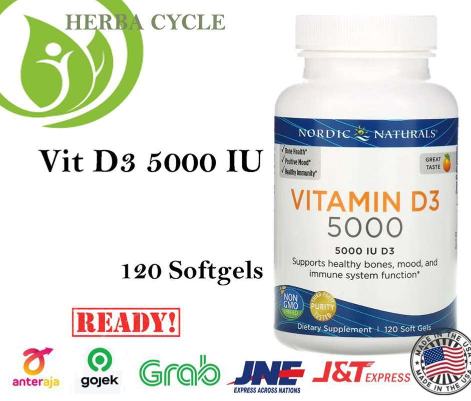 Jual Nordic Naturals Vitamin D3 5000 Orange 5000 IU 120 Soft Nordic Vit
