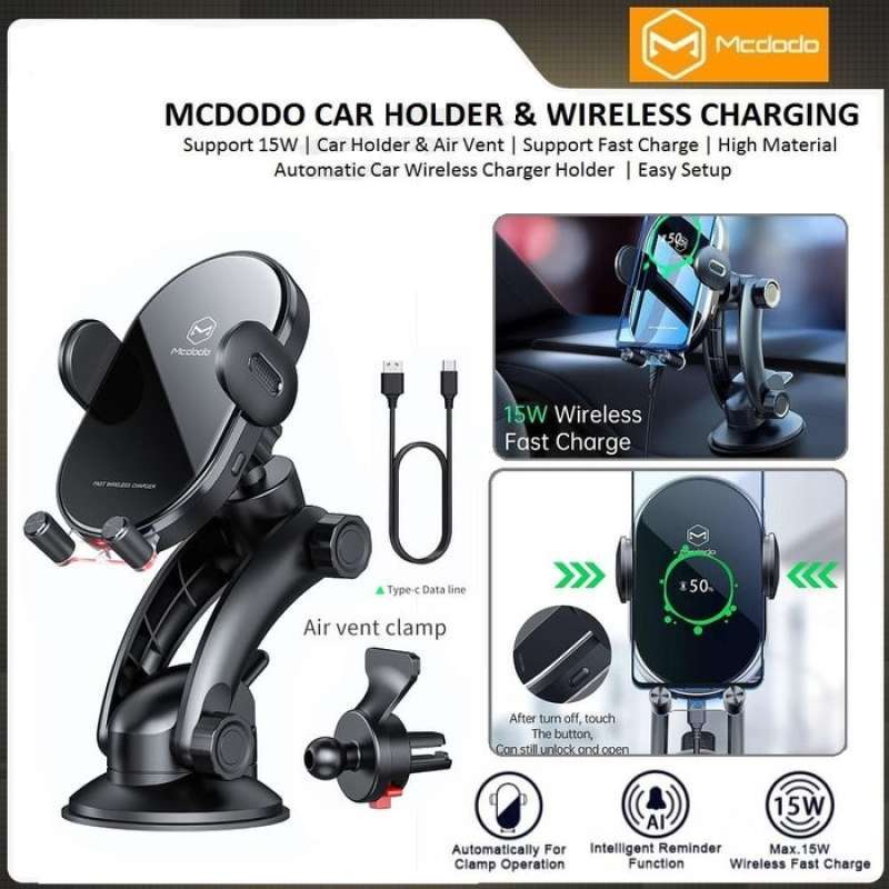 Jual Mcdodo Car Mount Wireless Charger Fast Charge 15W di Seller Inti