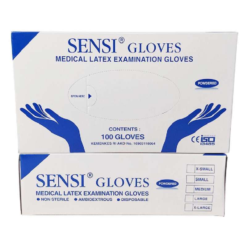 Jual Sensi Gloves Latex Powdered L /100 Sarung Tangan