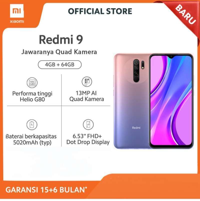 â Xiaomi Redmi 9 4gb/64gb Lunar Gold - Garansi Resmi