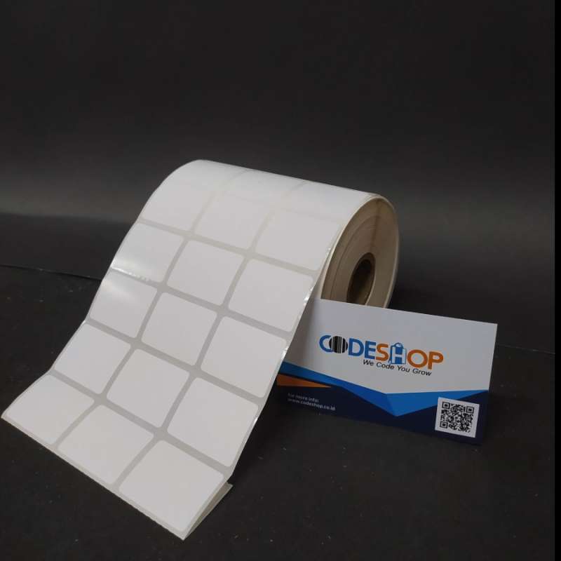Jual KERTAS STICKER LABEL PRINTER BARCODE 33 X 25 MM 3 LINE SEMICOATED PUTIH di Seller