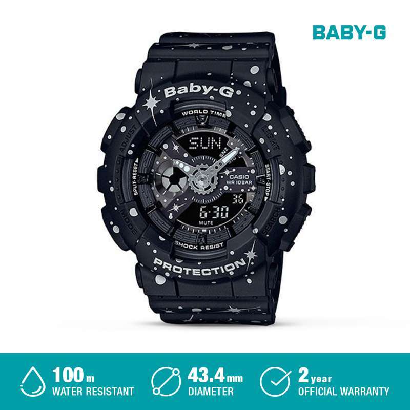 Jual Casio Babyg Jam Tangan Digital Analog Wanita Ba110st1adr Black