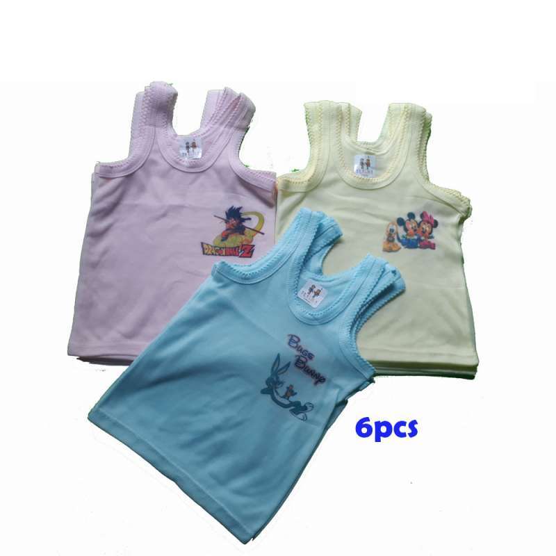 Promo baju kaos dalem anak gambar sablon karakter termurah / singlet di