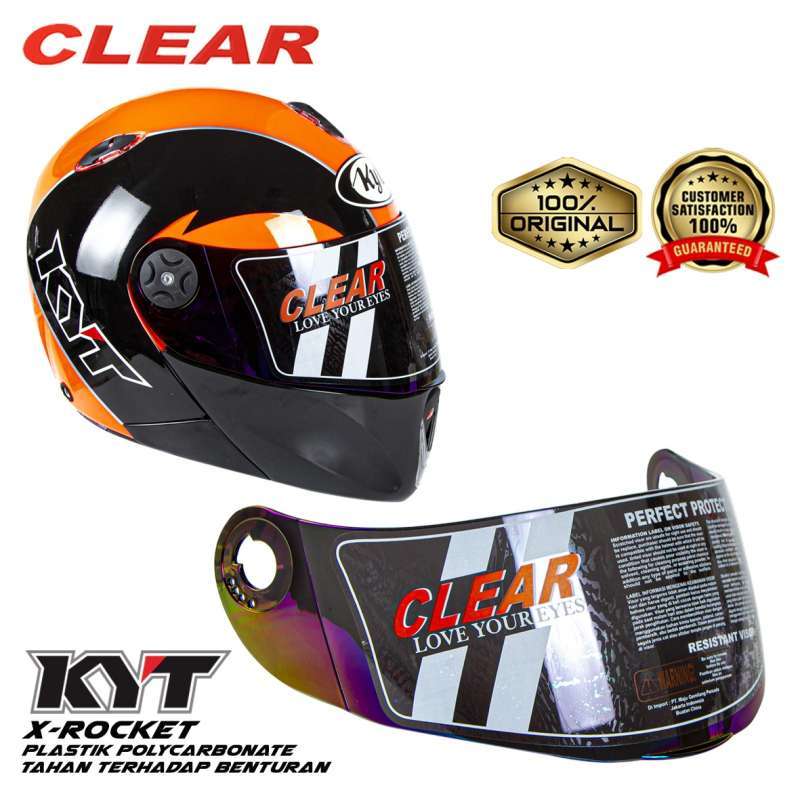 Jual Kaca Helm / Visor Helm CLEAR KYT XRocket Silver di Seller GMA