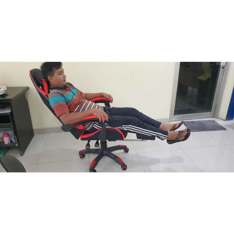 Jual gaming chair dengan foot rest race chair kursi game di Seller
