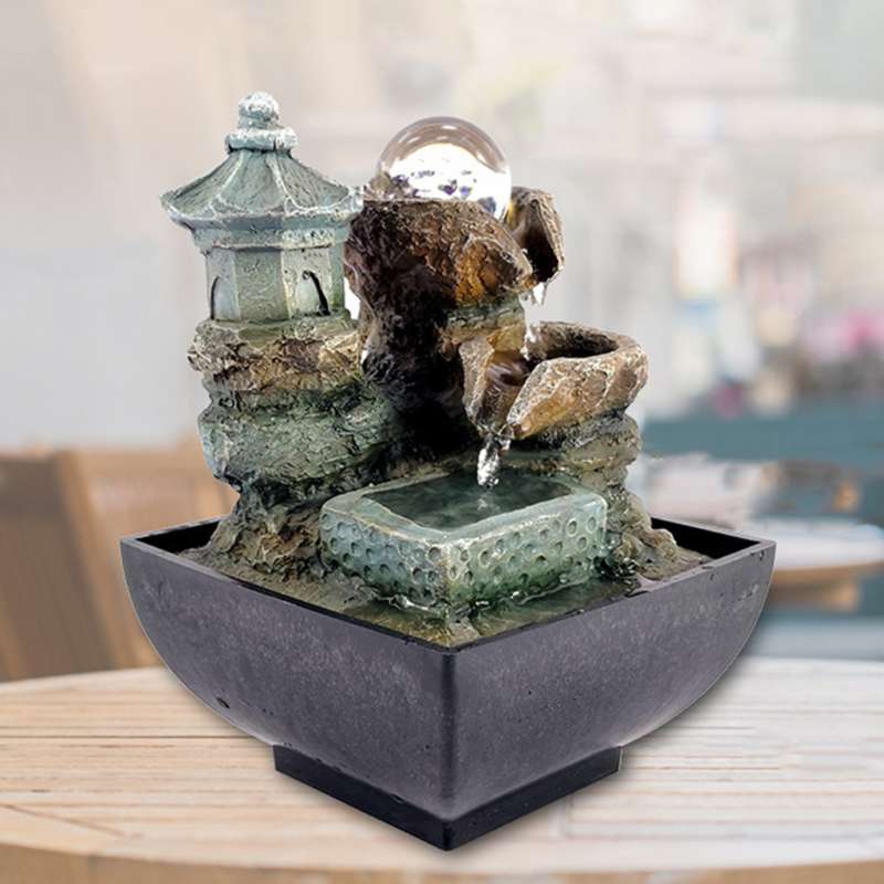 Promo Tabletop Water Fountain Feng Shui Meditation Waterfall Fountain