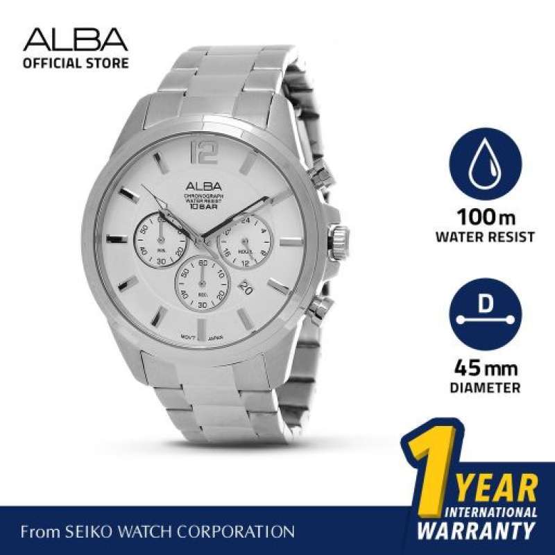 Promo Jam Tangan Pria Alba ACTIVE Quartz Stainless Steel AT3G11