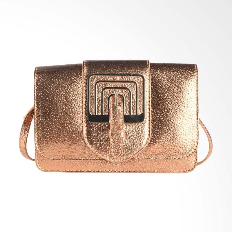 Jual tas  wanita  fossil gwen flap crossbody leather brown 