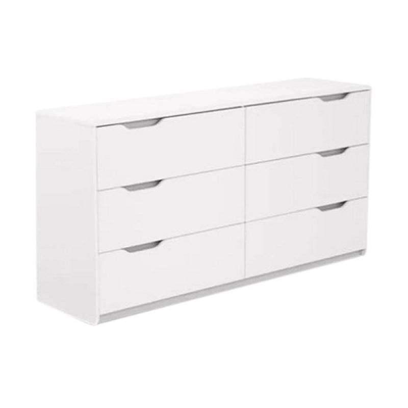 Jual Ivaro Queen Cool Chest 6 Drawers White (knock down) di Seller