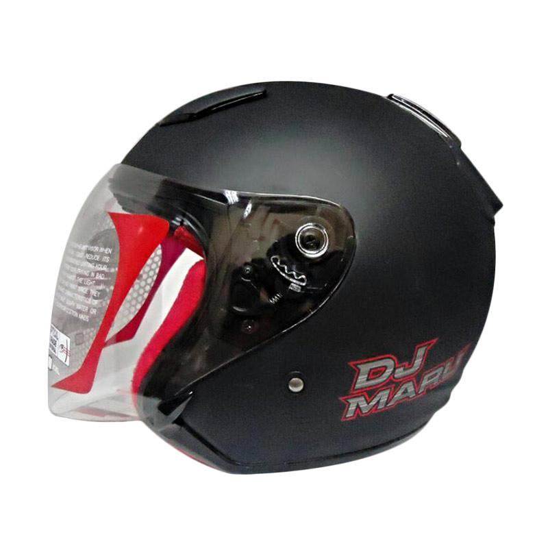 Jual HELM KYT DJ MARU SOLID BLACK DOP HALF FACE - XXL di Seller