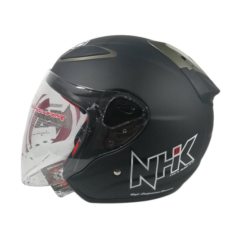 jual nhk r6 solid helm half black dop jual nhk r6 solid helm half black dop