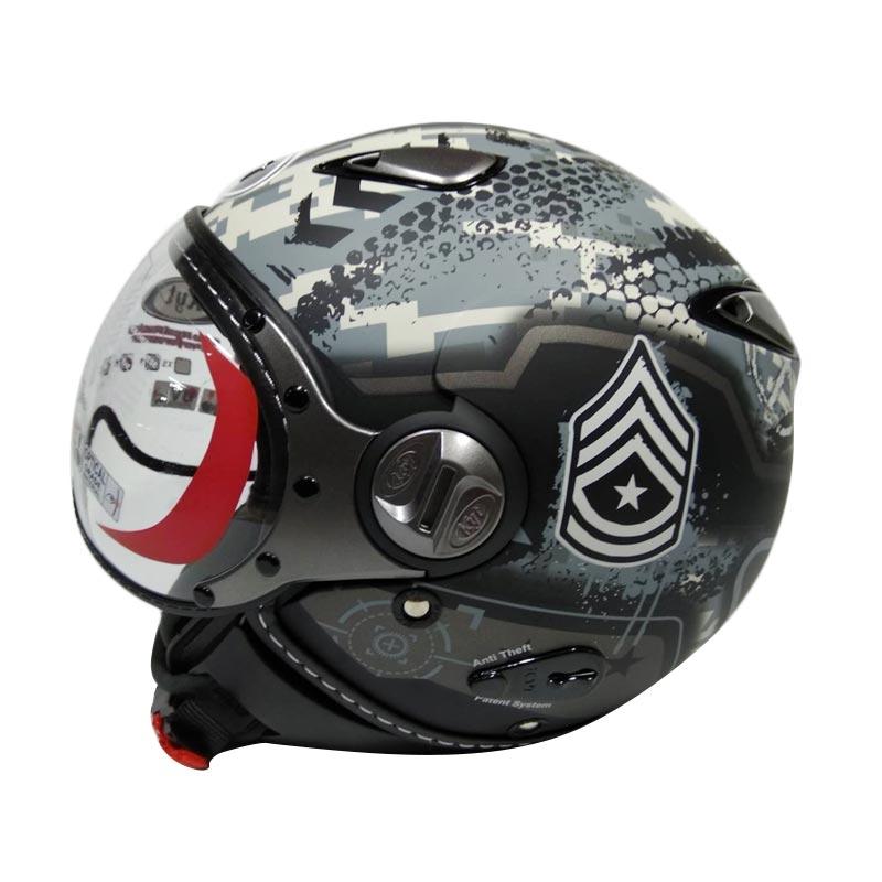 Jual KYT Elsico 6 Retro Pilot Helm Half Face Grey Matt Black Doff M di Seller c4mille