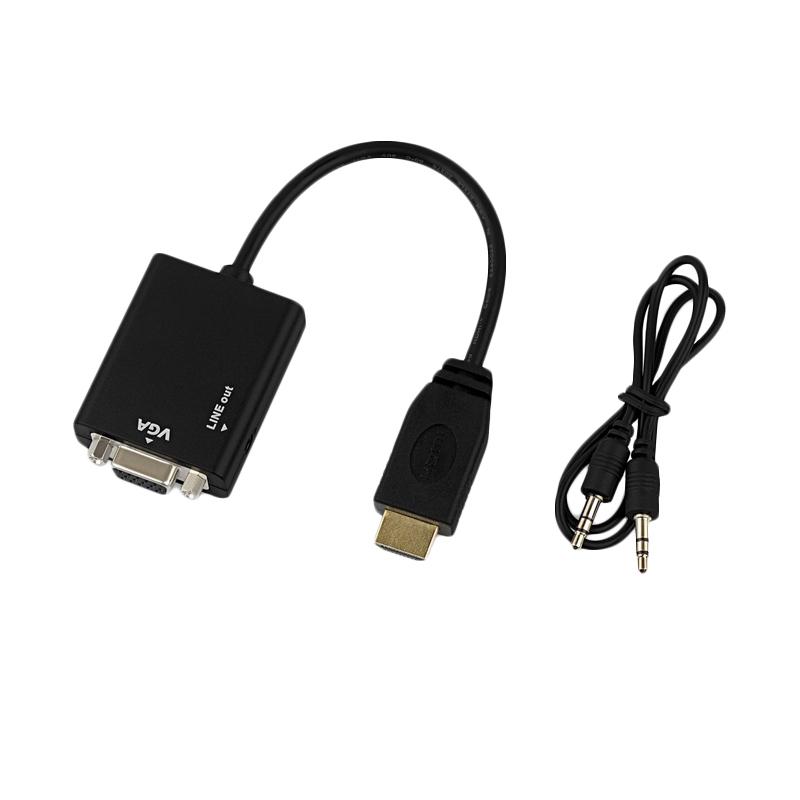 Jual Universal Kabel Konverter HD Conversion Cable HDMI to VGA + Audio Output di Seller SANTO