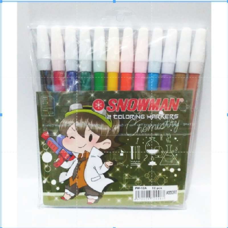 Jual Snowman Coloring Marker 12 pcs / Spidol Warna Isi 12 Warna ...