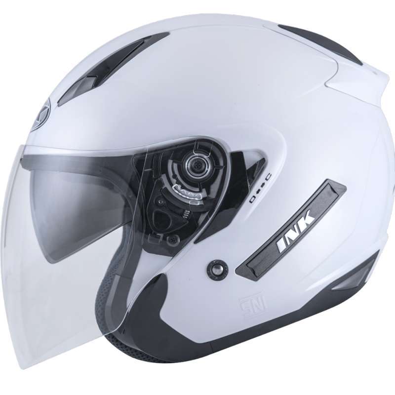 Jual HELM INK METRO PUTIH WHITE HALF FACE DOUBLE VISOR INK METRO 2 di
