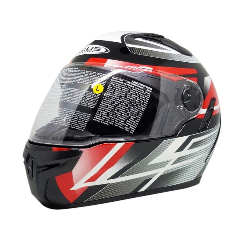 Jual Zeus 813 Motif AN1 Double Visor Helm Full Face Black Red XL