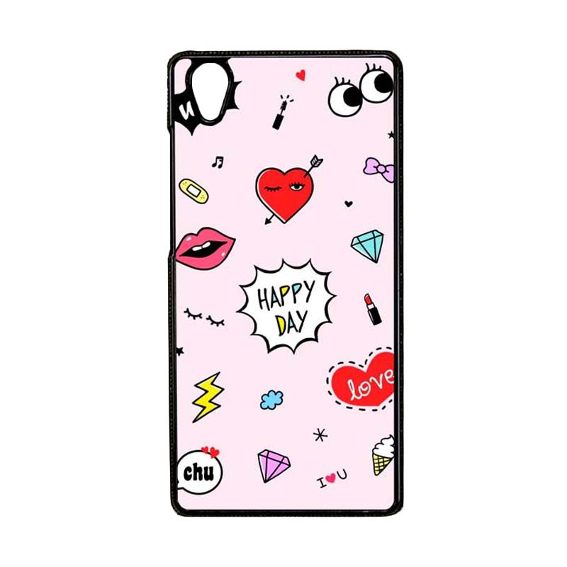 Jual Bunnycase Sticker Happy Day L0438 Custom Hardcase