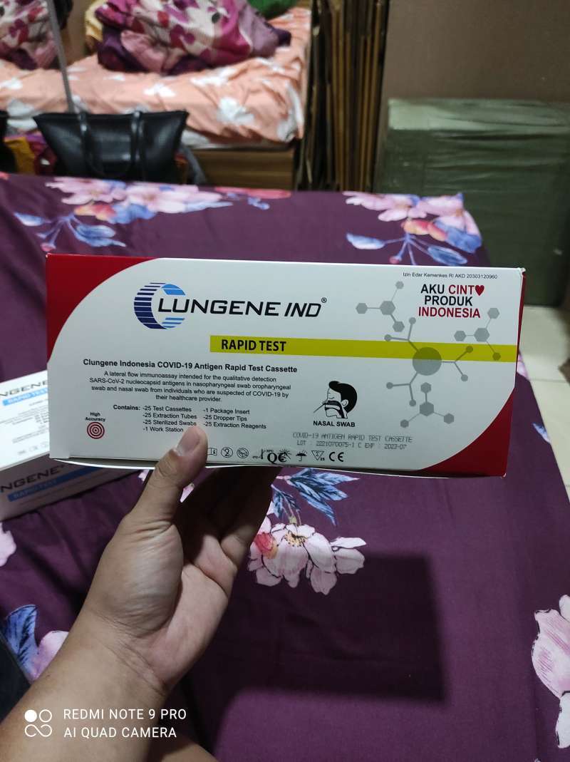 Jual clungene test antigen akd merah putih isi 25 pcs exp 2023 di