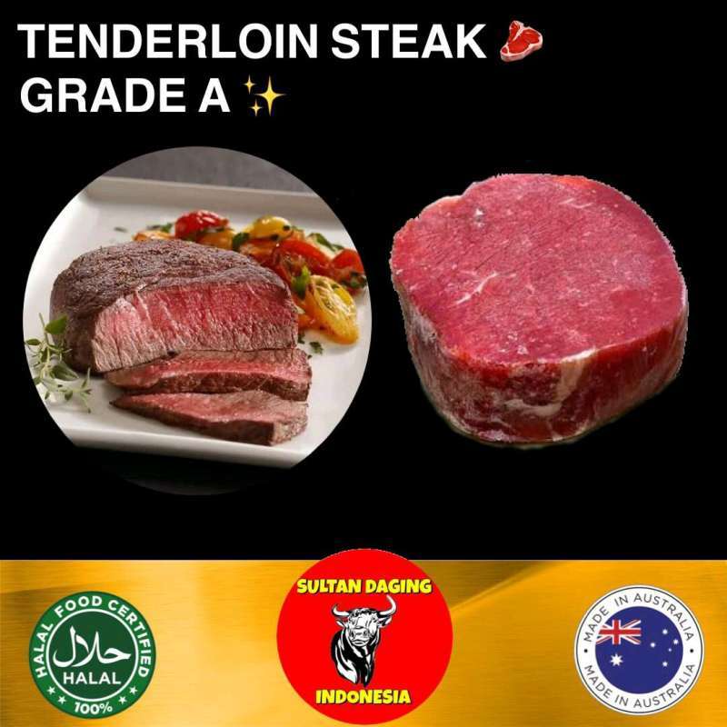 Promo TENDERLOIN BEEF STEAK GRADE A 200 GRAM PREMIUM IMPORT DARI