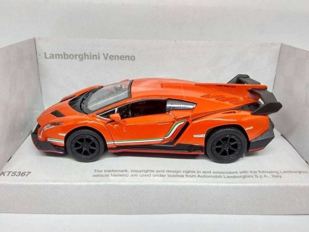 Jual Miniatur Lamborghini Veneno orange diecast mobil Kinsmart harga