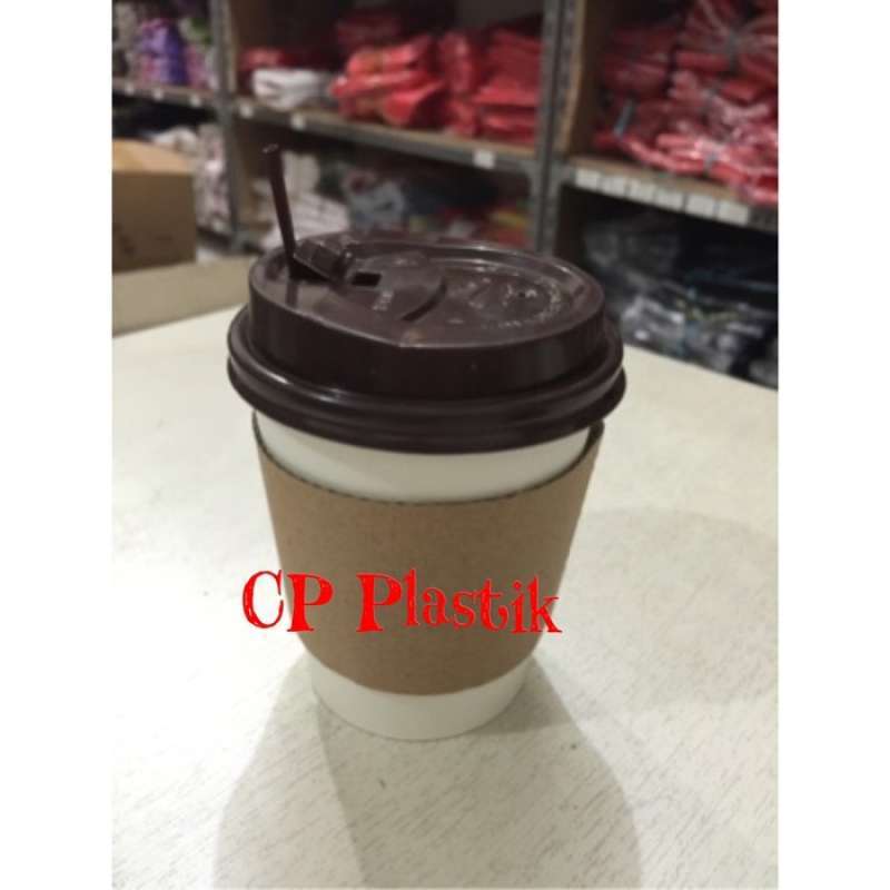 Promo Paper Cup | Gelas Kertas 12 oz + Lid + Stirrer + Sleeve (isi ...