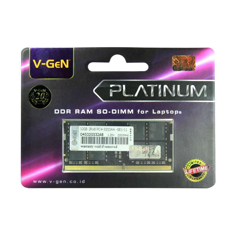 Promo RAM DDR4 Sodimm V-GeN Platinum 32GB PC25600 3200Mhz Memory Laptop ...
