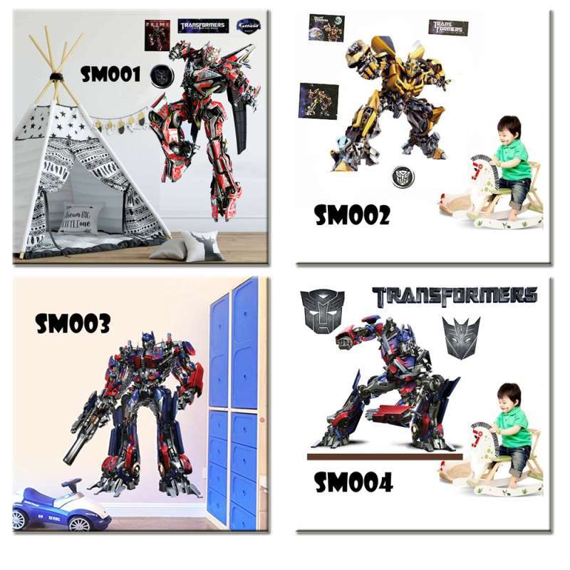 Promo Samhez Wall Sticker 60x90 Transformer Robot Transformer Sentinel ...