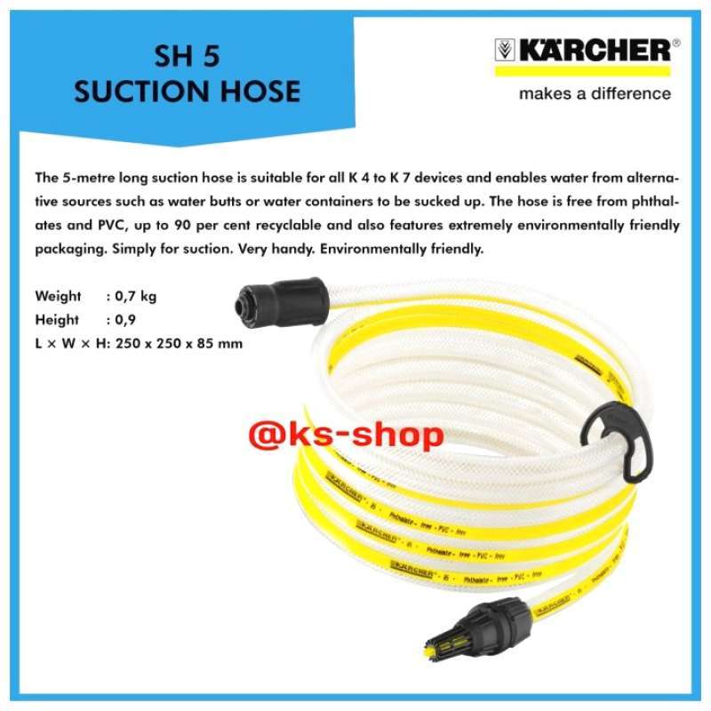 Jual Jual Karcher Sh 5 Sh5 Suction Hose For High Pressure Cleaner 5 Mtr di Seller surya