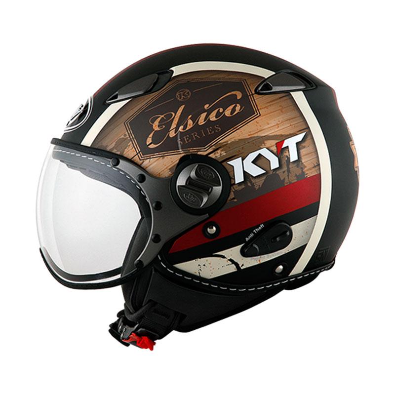 Jual KYT Elsico 4 Helm Half Face Cream/Dark Brown XXL di Seller