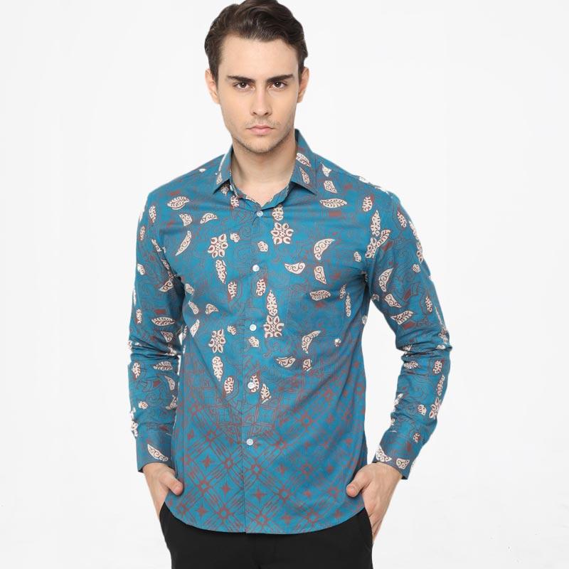 Jual Batik Agrapana Damiono Slim Fit Kemeja Batik Cap Lengan Panjang