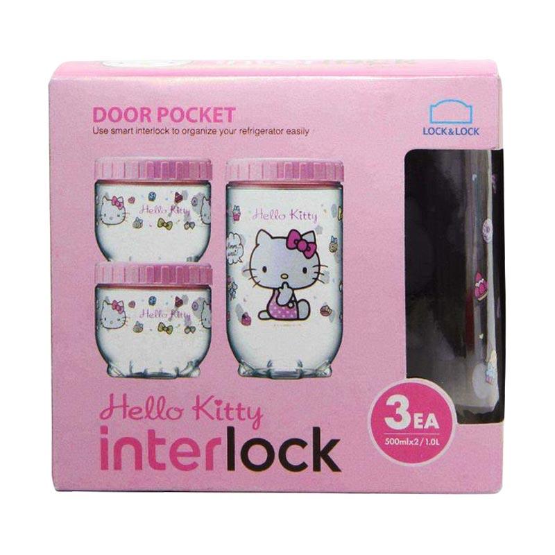 Jual LocknLock Hello Kitty Interlock Set Toples Snack [3 pcs] di