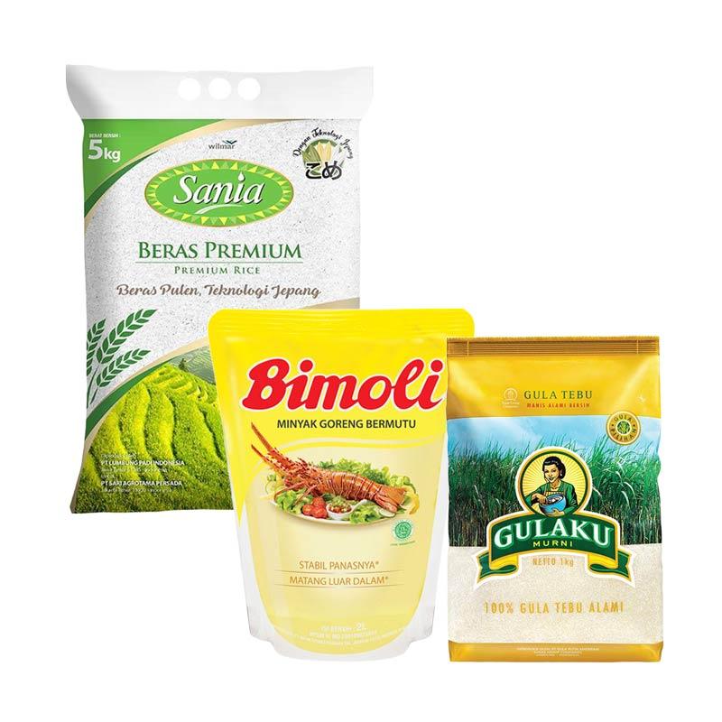 Jual Paket Sembako 10: Sania Beras [5 Kg] Bimoli Minyak