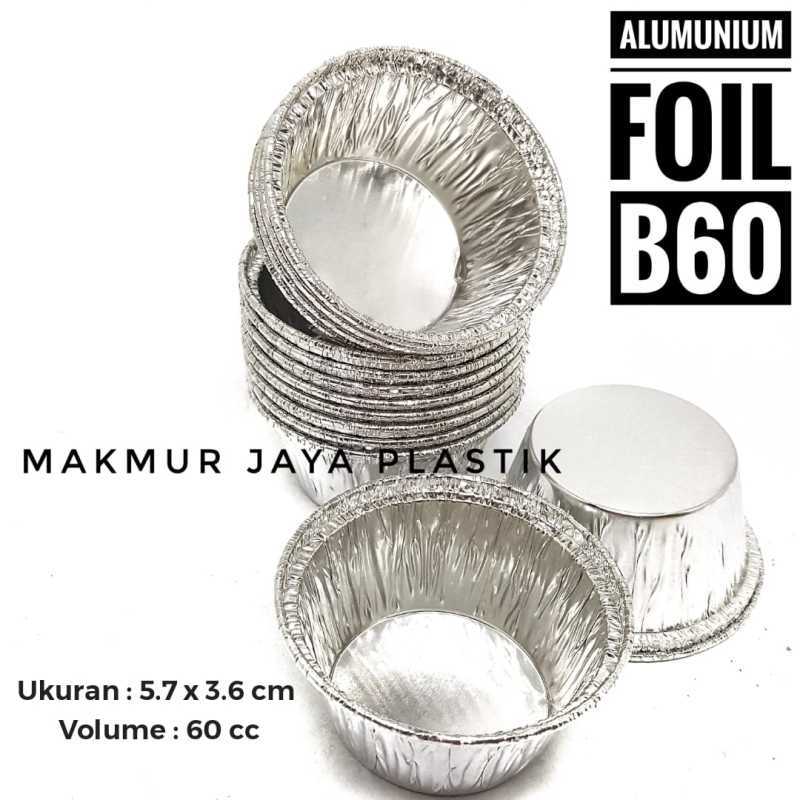 Jual ALUMUNIUM FOIL CUP BULAT B60 KEMASAN MAKANAN FOIL TRAY BULAT ISI