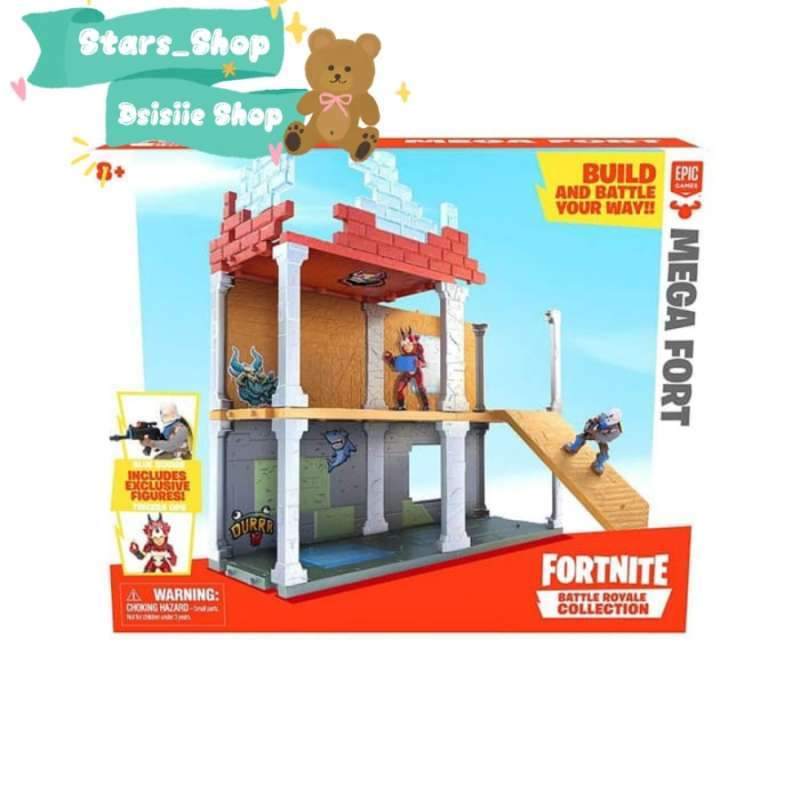 Set Fortnite Mega Fort Con 2 Figuras Exclusivas - Tricera Ops Y Blue Squire | Construcción Battle Royale Para Niños