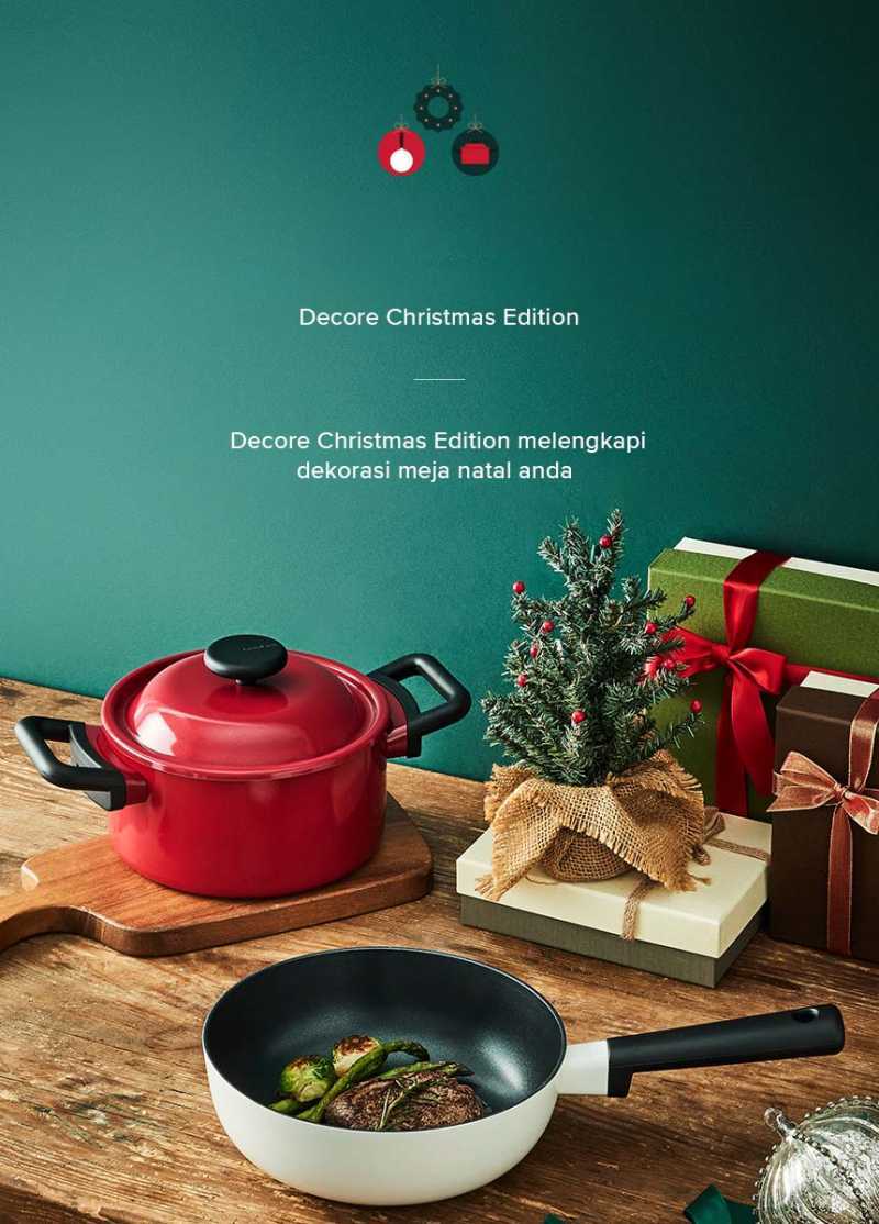 Promo LocknLock Wajan Induksi Decore Christmas Edition Set 2PCS Diskon
