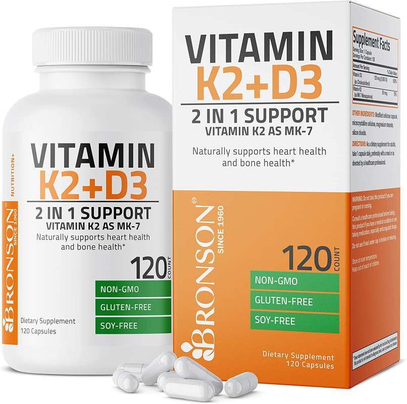 Jual Bronson 5000 IU Vitamin D3 Vitamin K2 MK7 120 Caps di Seller