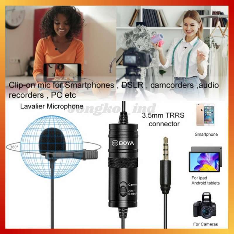 Promo Boya BY M1 original Lavalier microphone mic clip on terbaik