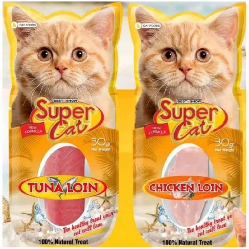 Jual Super Cat Tuna / Chicken Loin 30gr snack kucing premium di