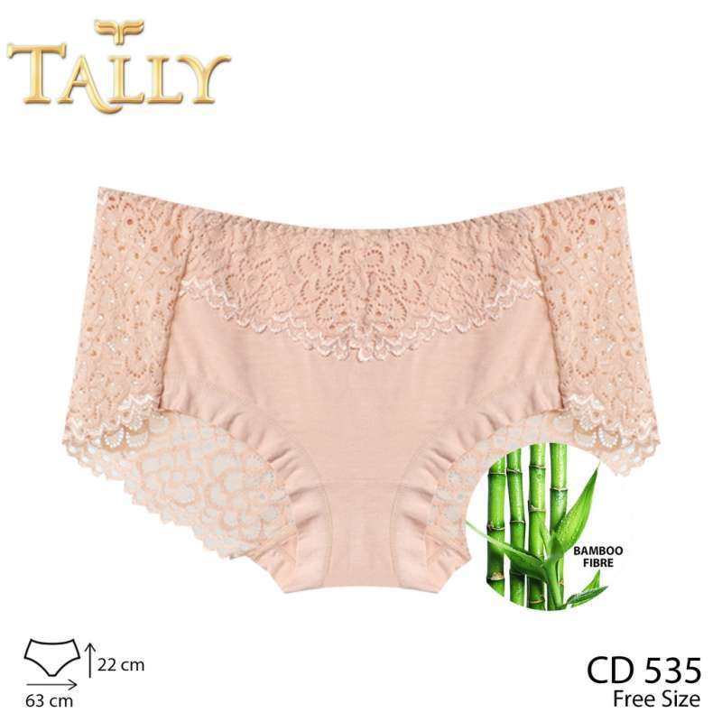 Promo TALLY Celana Dalam Wanita Bahan Bambu Mix Brokat Fit to L - XL Cd
