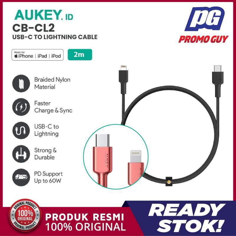 Jual Kabel data AUKEY CB CL2 Braided Nylon Mfi USB-C